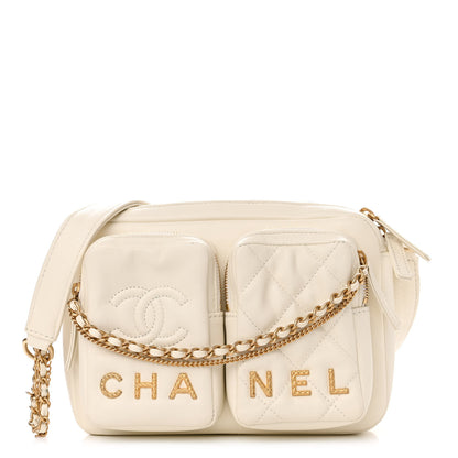 Chanel Calfskin Quilted Small Camera Case White 1 of 11