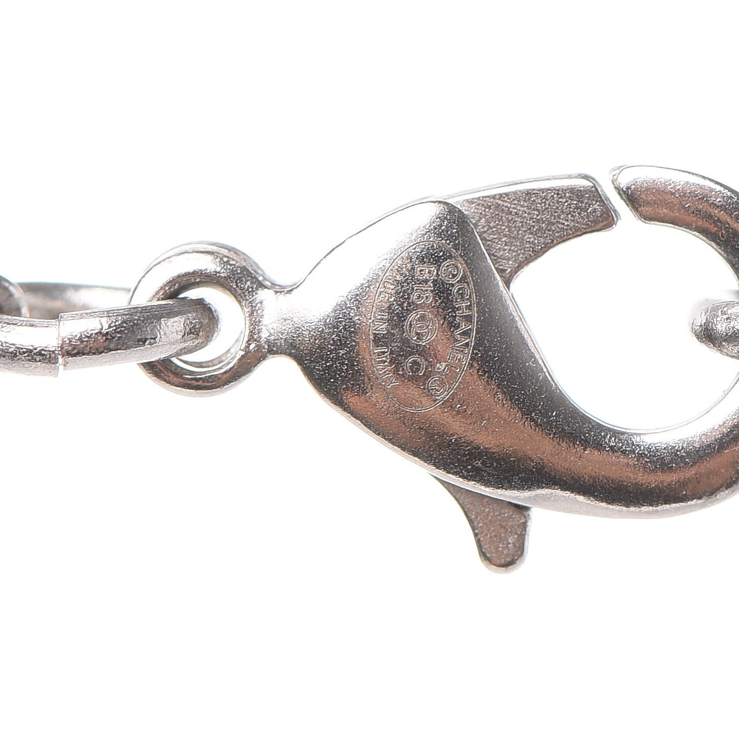 Baguette Crystal Winged CC Necklace Silver