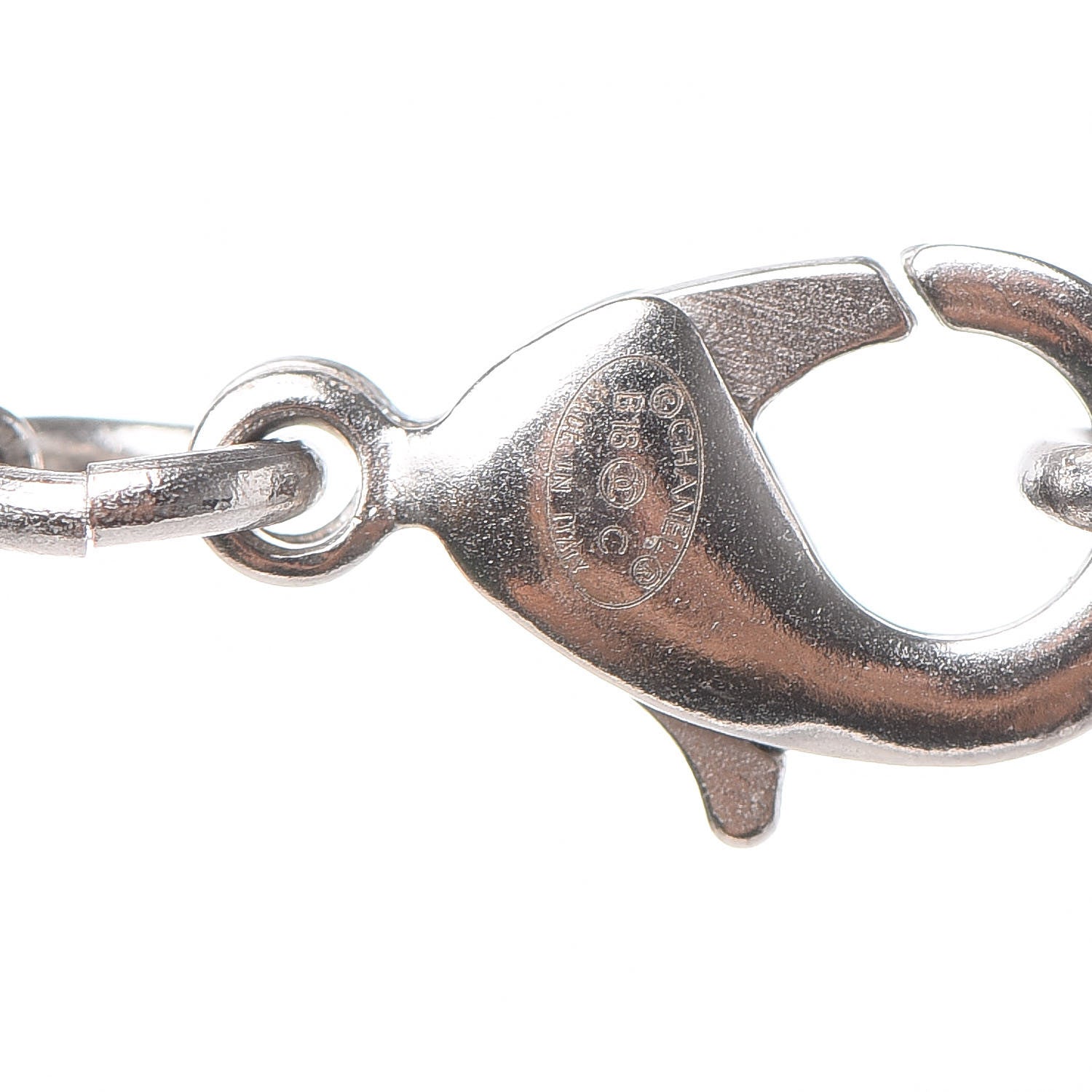 Chanel Baguette Crystal Winged CC Necklace Silver 6 of 7