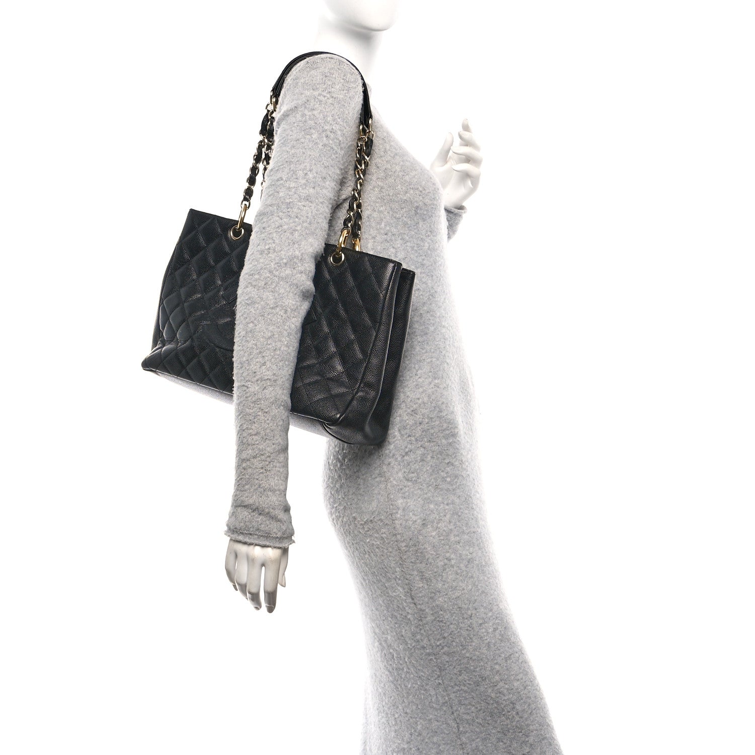 Chanel Caviar Quilted Grand Shopping Tote GST Black 2 of 10
