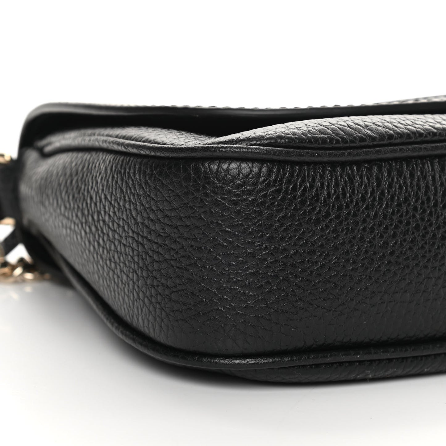 Pebbled Calfskin Medium Soho Flap Crossbody Black