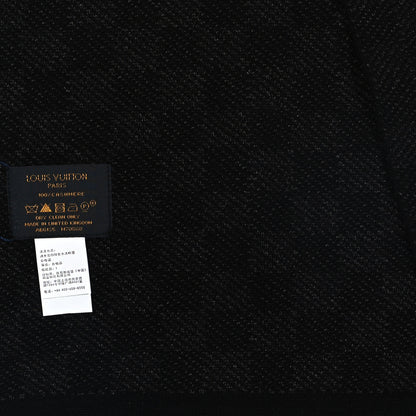 Louis Vuitton Cashmere Damier Scarf Black Grey 3 of 3