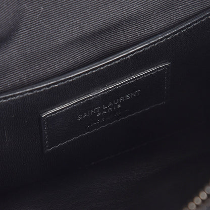 Saint Laurent Sheepskin Matelasse Chevron Monogram Large College Satchel Black 8 of 9