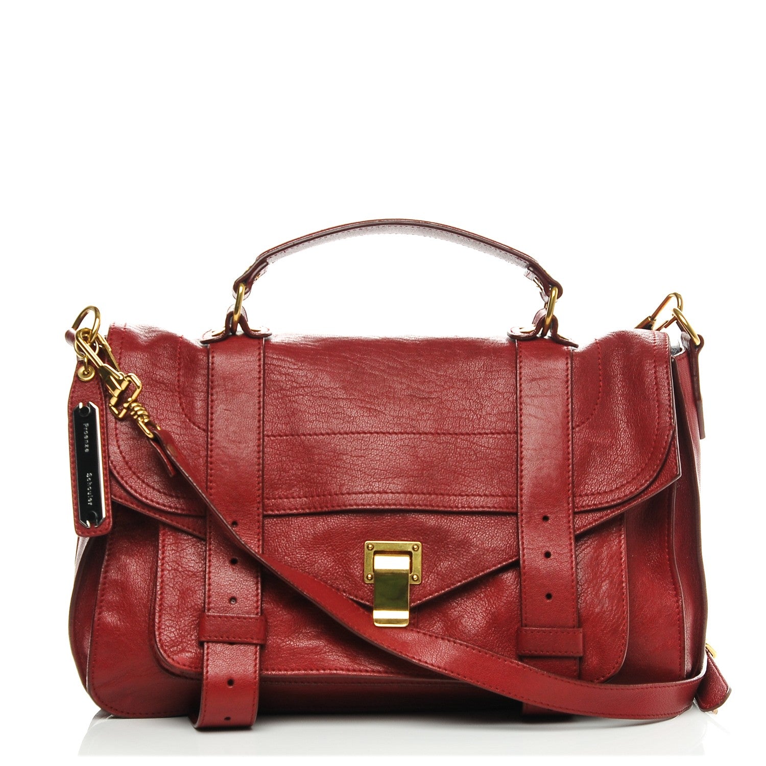 Proenza Schouler Lambskin Medium PS1 Satchel Crimson 1 of 7