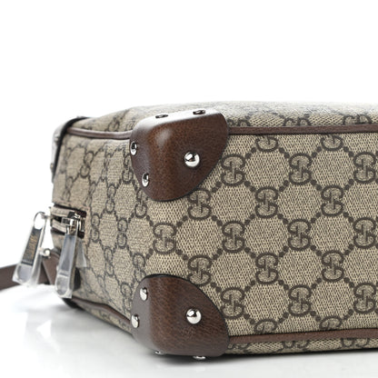 Gucci GG Supreme Monogram Textured Calfskin Square Messenger Bag Beige Ebony New Acero 9 of 10