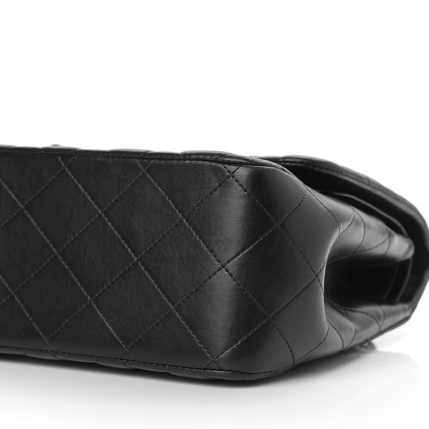 Lambskin Quilted Jumbo Double Flap Black