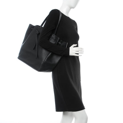Celine Soft Grained Calfskin Medium Belt Cabas Phantom Black 2 of 8
