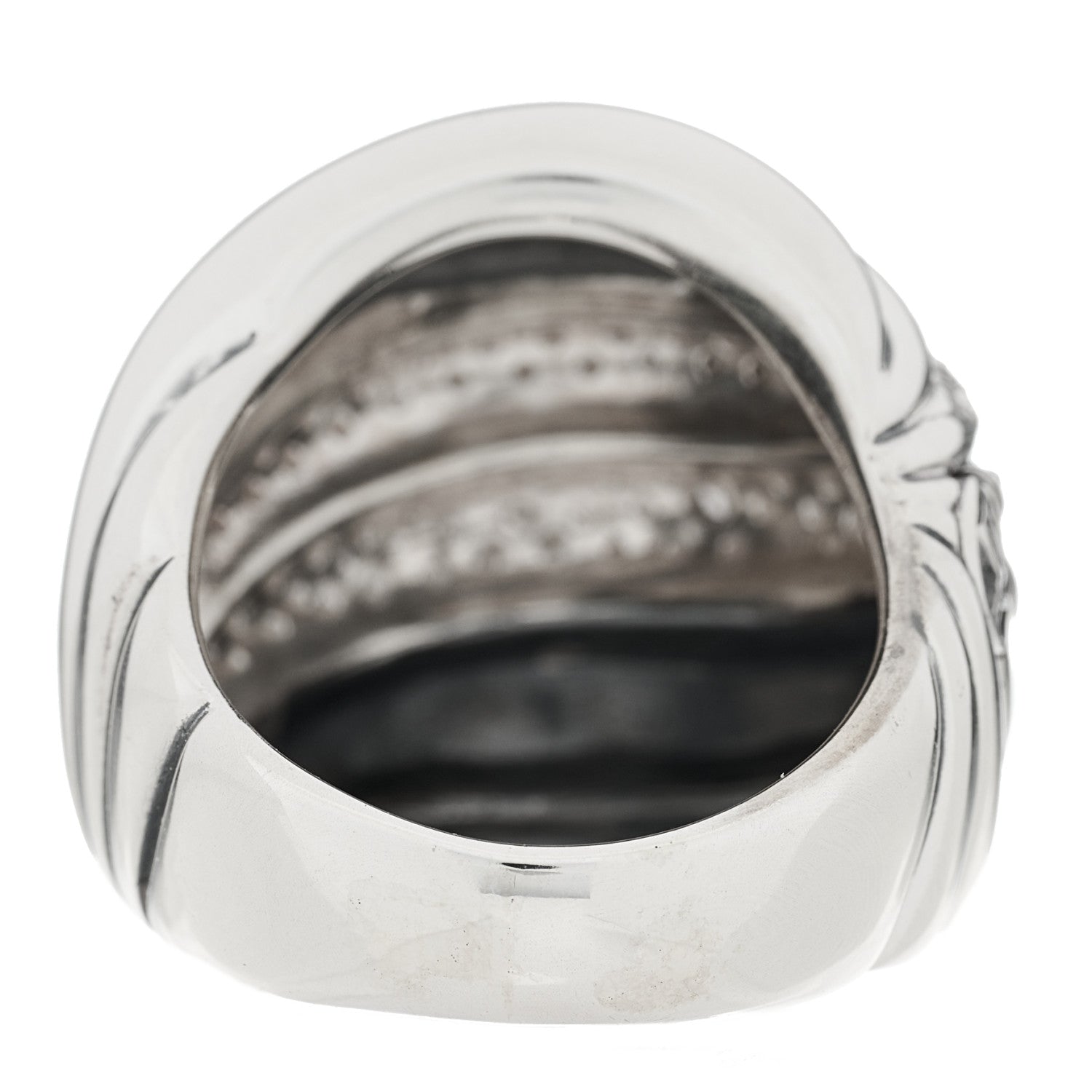 David Yurman Sterling Silver Diamond Sculpted Cable Ring 52 6 4 of 5