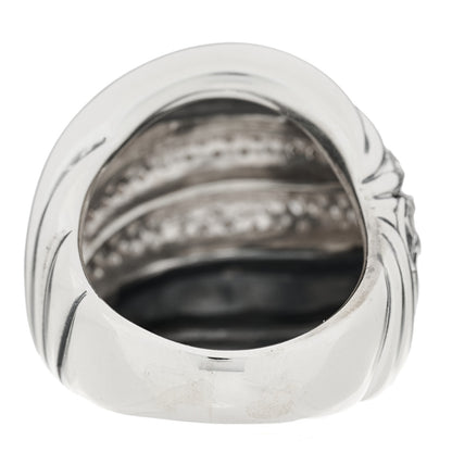 David Yurman Sterling Silver Diamond Sculpted Cable Ring 52 6 4 of 5