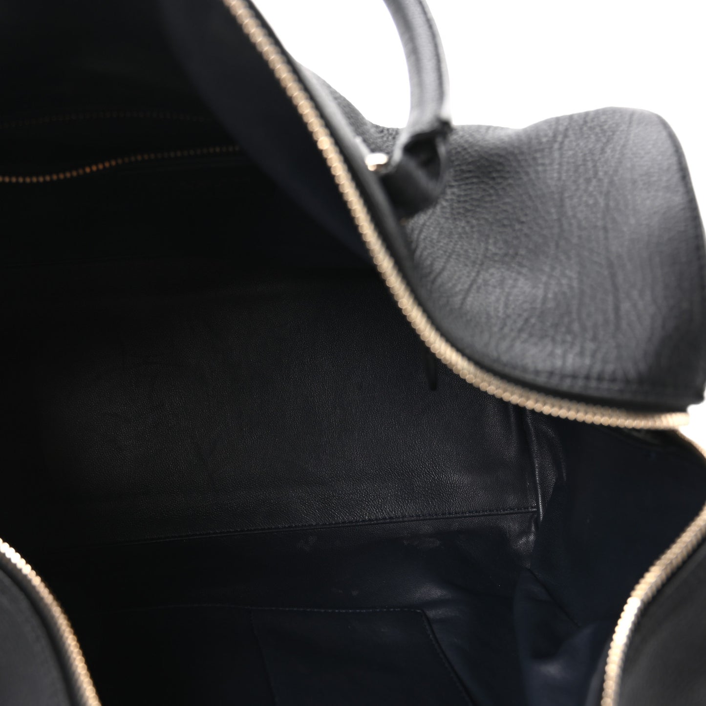 Grained Calfskin Tube Boston Bag Black