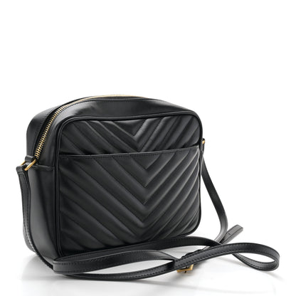 Saint Laurent Calfskin Matelasse Monogram Lou Camera Bag Black 3 of 12