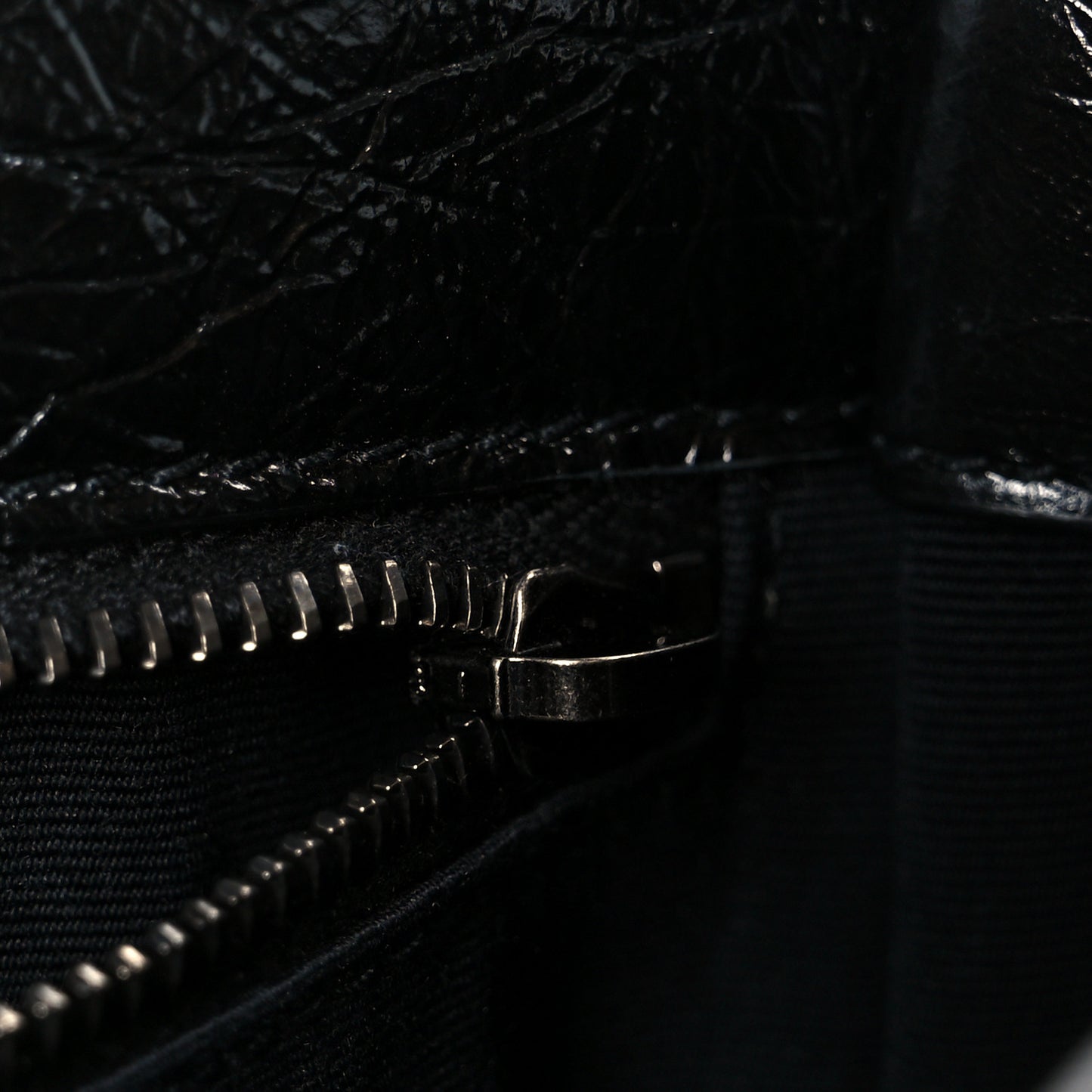 Crinkled Calfskin Matelasse Monogram Large Niki Chain Satchel Black