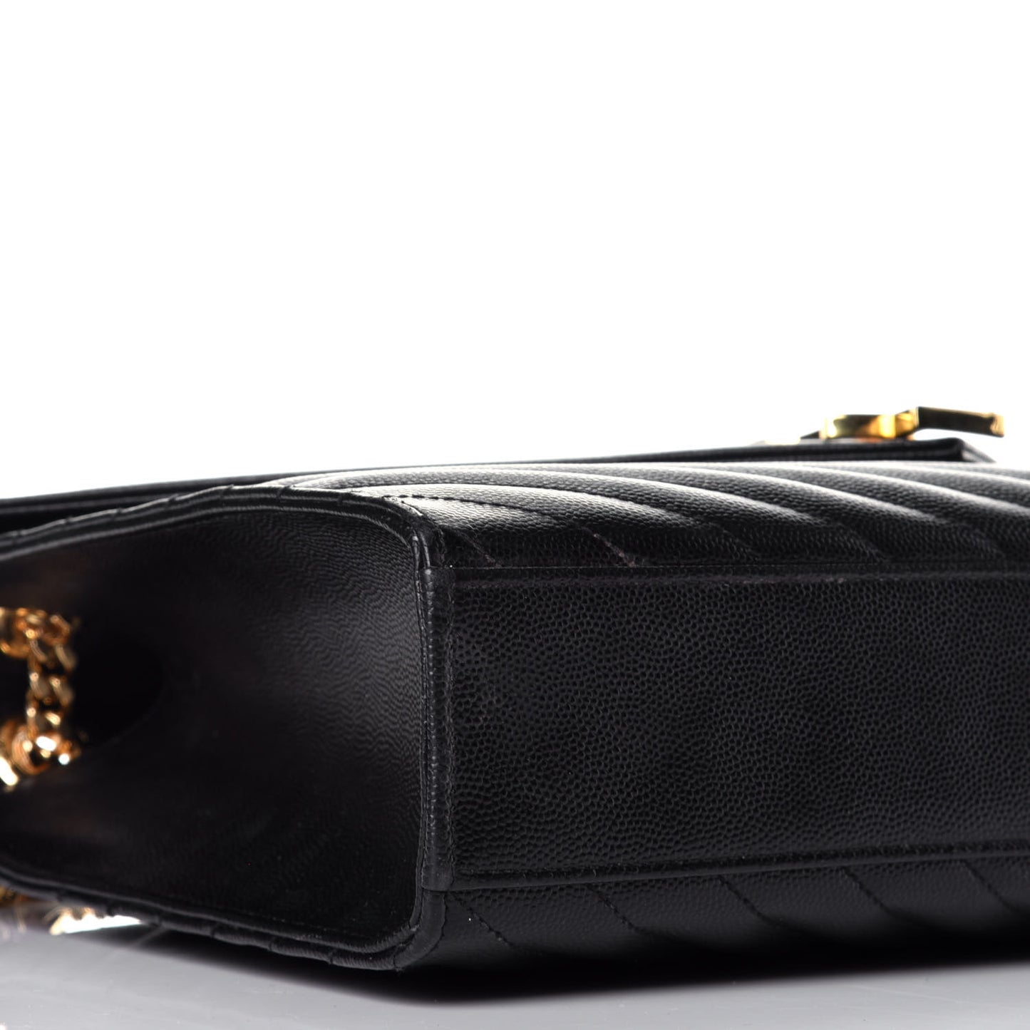 Grain De Poudre Matelasse Chevron Large Monogram Satchel Black