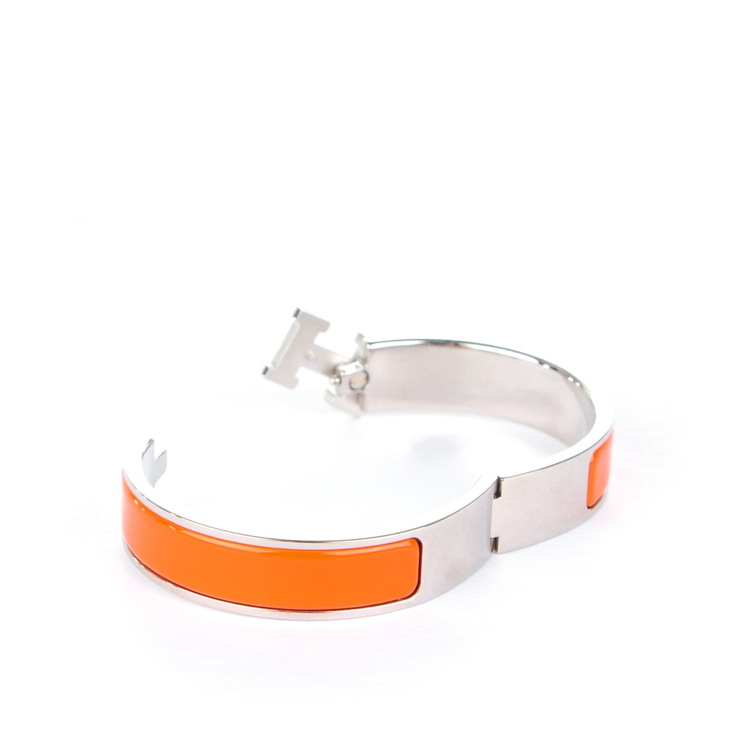 Hermes Enamel Narrow Clic Clac H Bracelet PM Orange 4 of 4