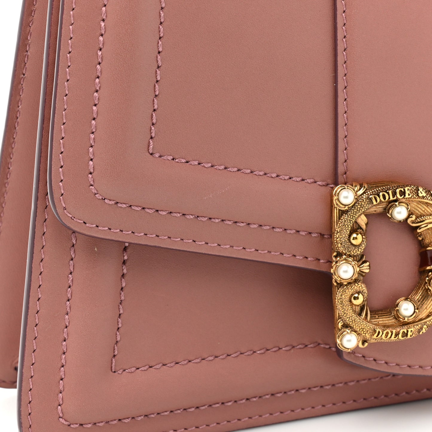 Smooth Calfskin Small DG Amore Envelope Bag Pink