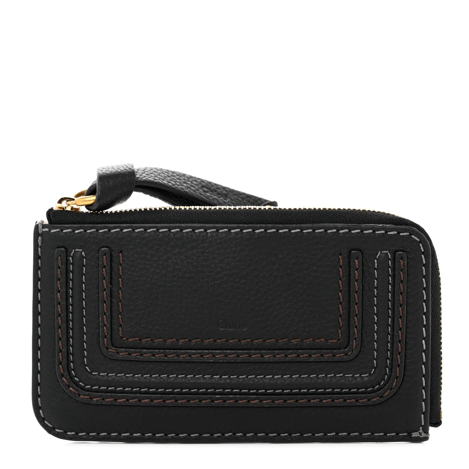 Chloe Grained Calfskin Medium Marcie Zip Card Holder Black 1 of 8