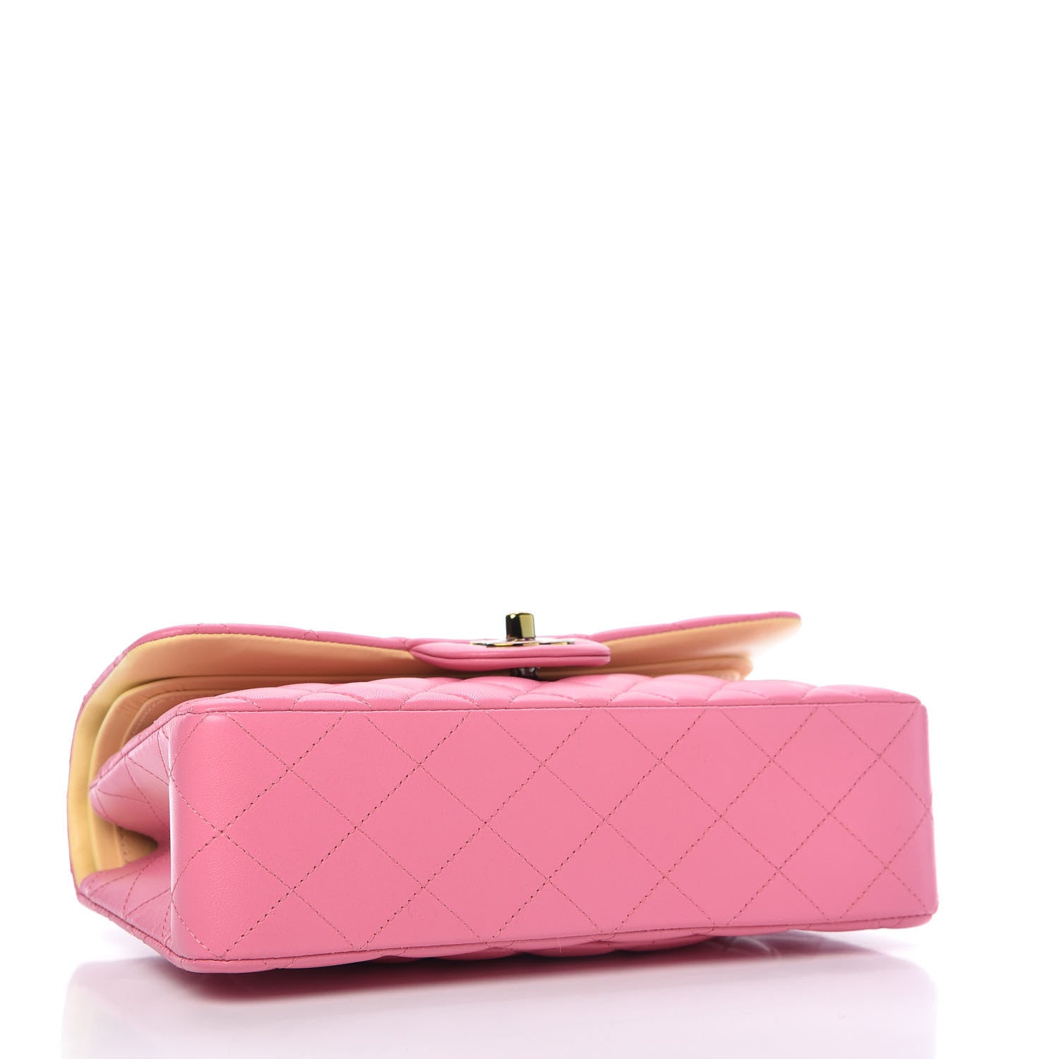 Chanel Lambskin Quilted Mini Rectangular Flap Pink Yellow 4 of 11