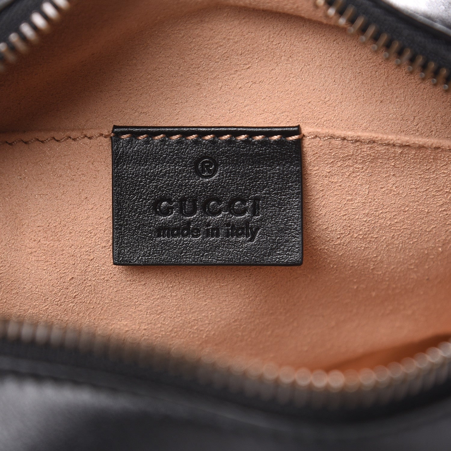 Gucci Calfskin Matelasse Mini GG Marmont Chain Shoulder Bag Black 6 of 9