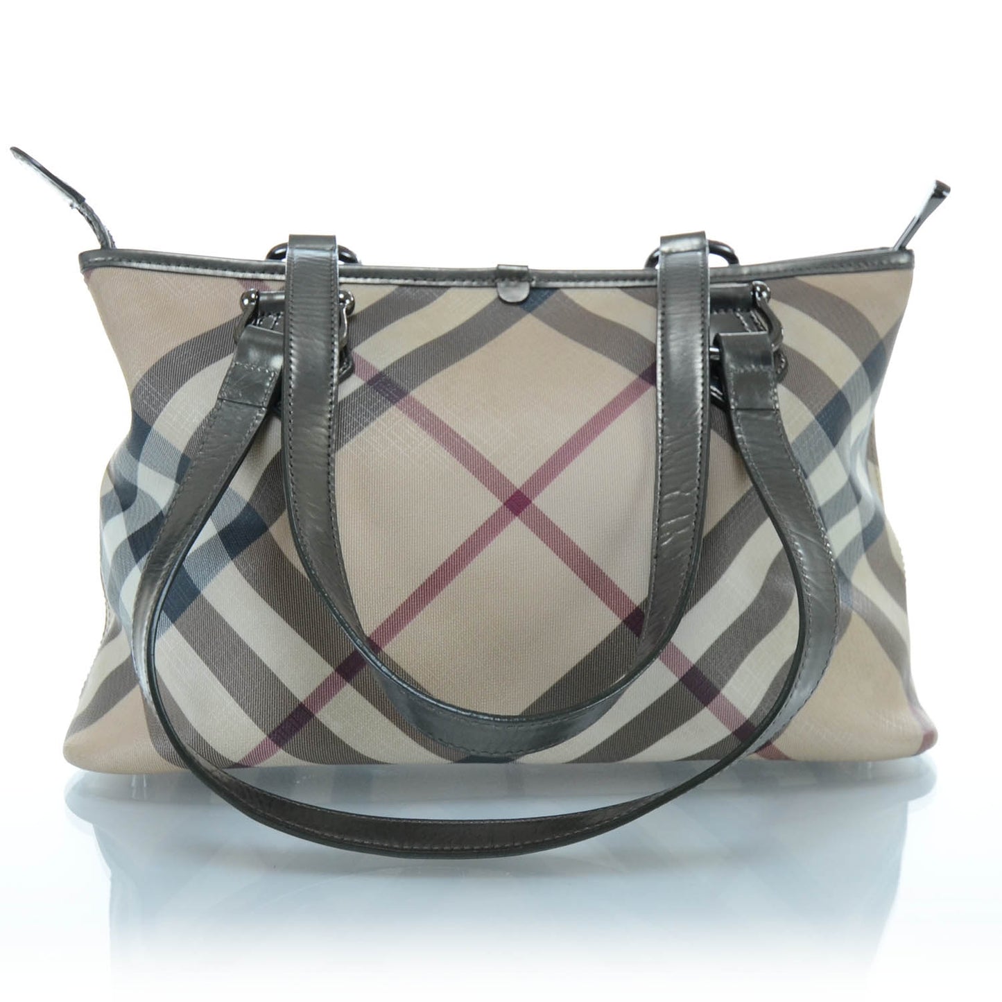 Metallic Calfskin Nova Check Tote