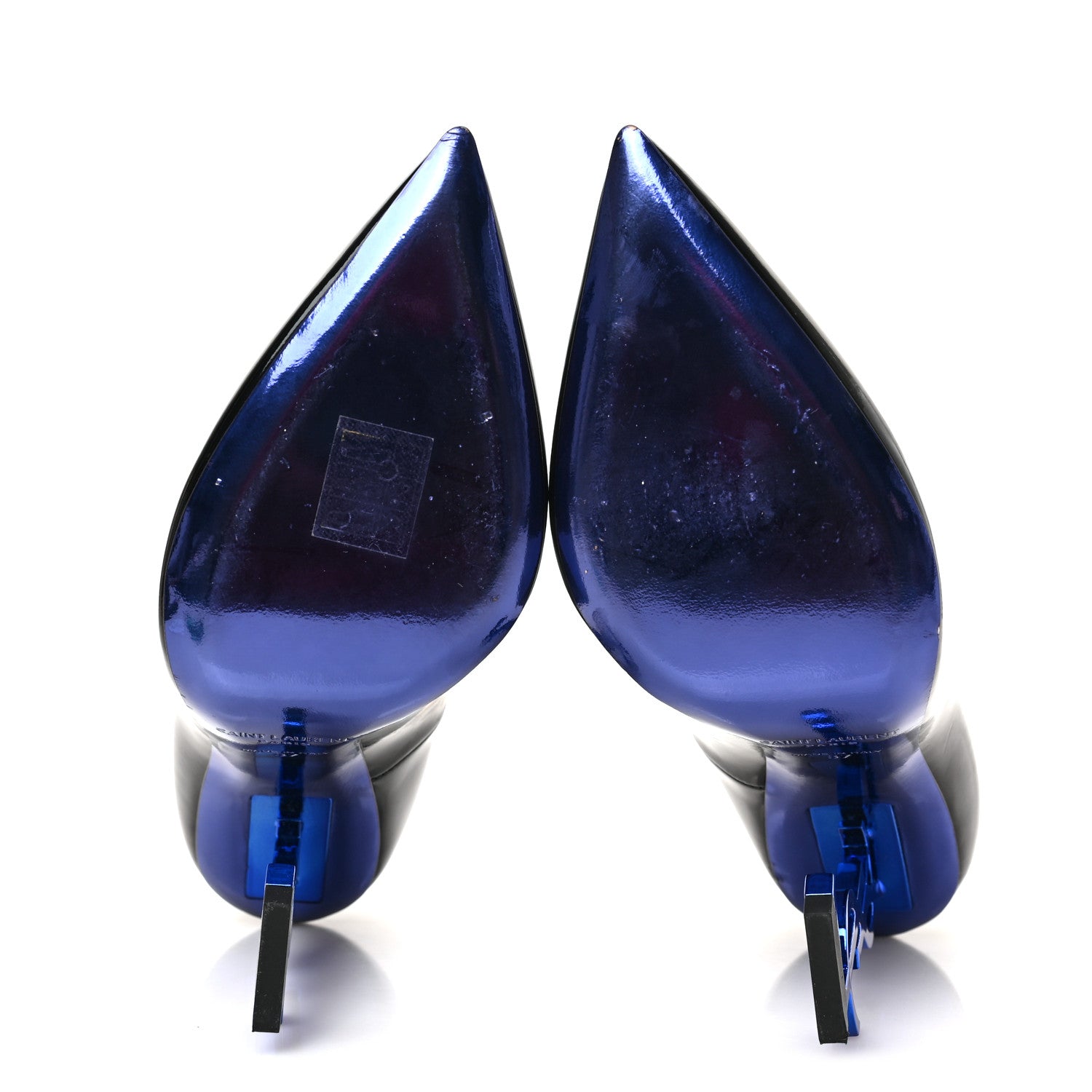 Saint Laurent Patent Opyum 110 Pumps 37 Black Blue 5 of 8