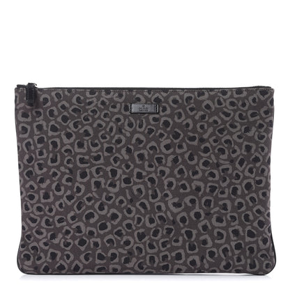 Gucci Canvas Leopard Print Clutch Grey 1 of 9