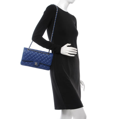 Chanel Caviar Quilted Medium Double Flap Dark Blue 3 of 8