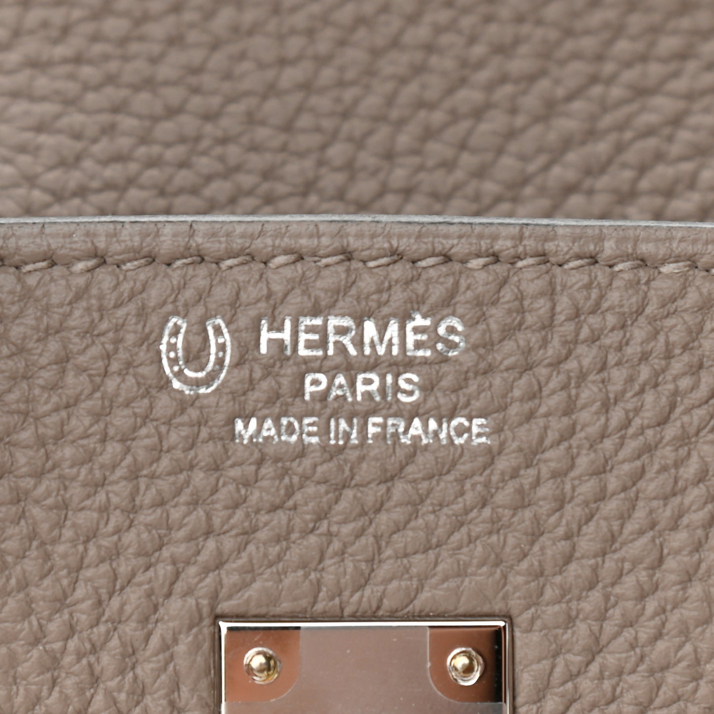 Togo Horseshoe Birkin 25 Gris Asphalte