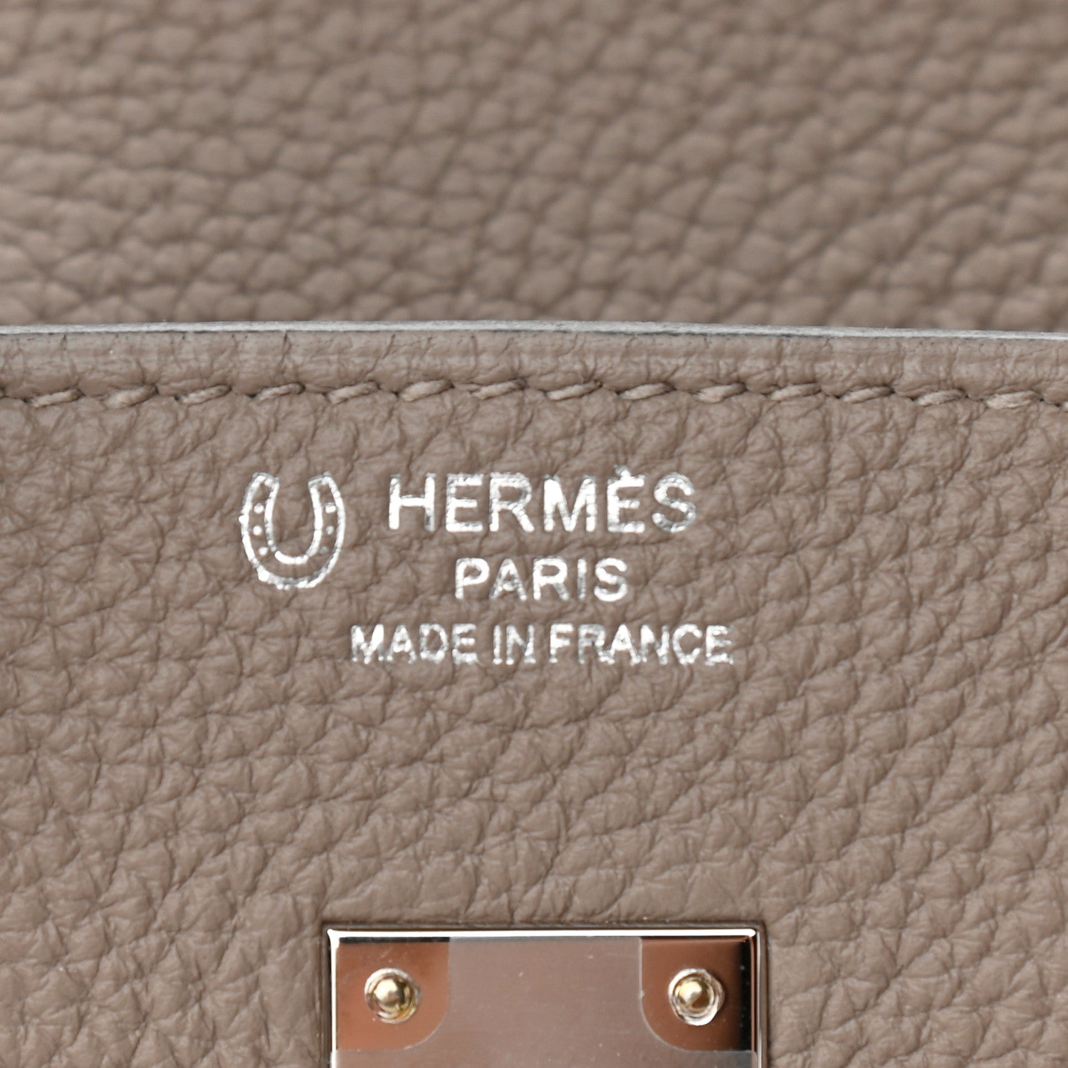 Hermes Togo Horseshoe Birkin 25 Gris Asphalte 5 of 11