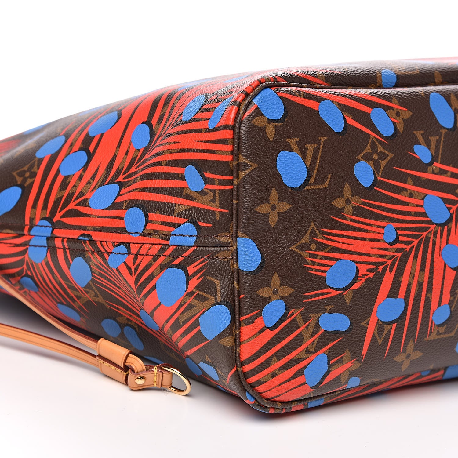 Louis Vuitton Monogram Jungle Dots Neo Neverfull MM Coquelicot Denim 8 of 12