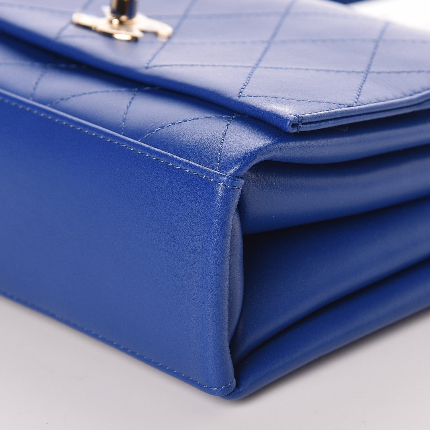 Chanel Calfskin Stitched Flap Dark Blue 9 of 10