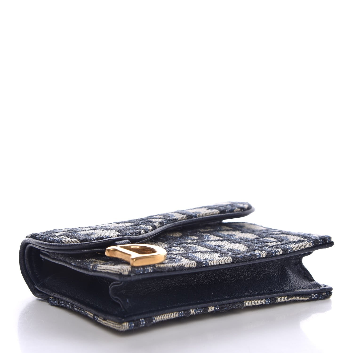 Christian Dior Oblique Saddle Card Holder Blue 4 of 7