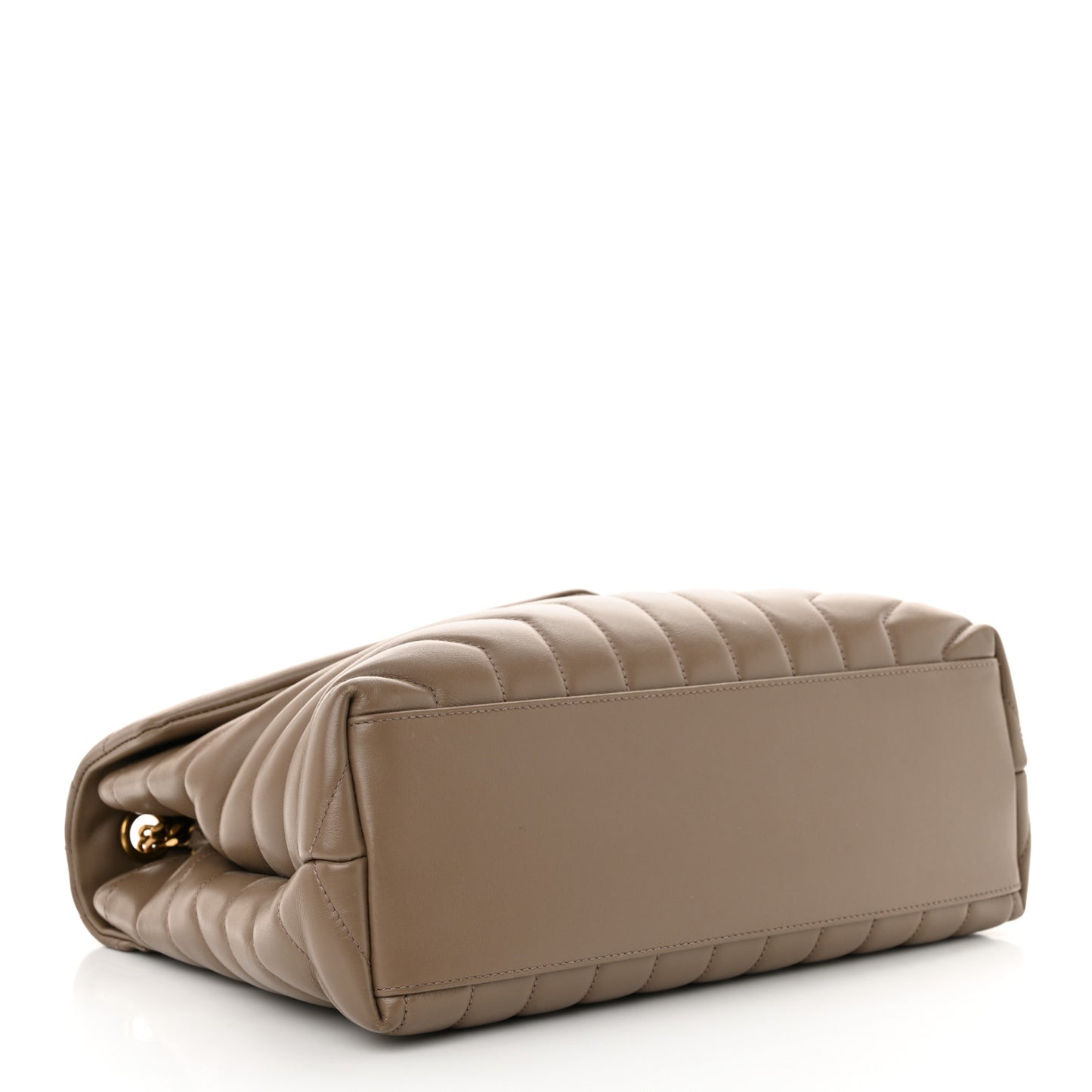 Calfskin Y Quilted Monogram Medium Loulou Chain Satchel Dark Beige