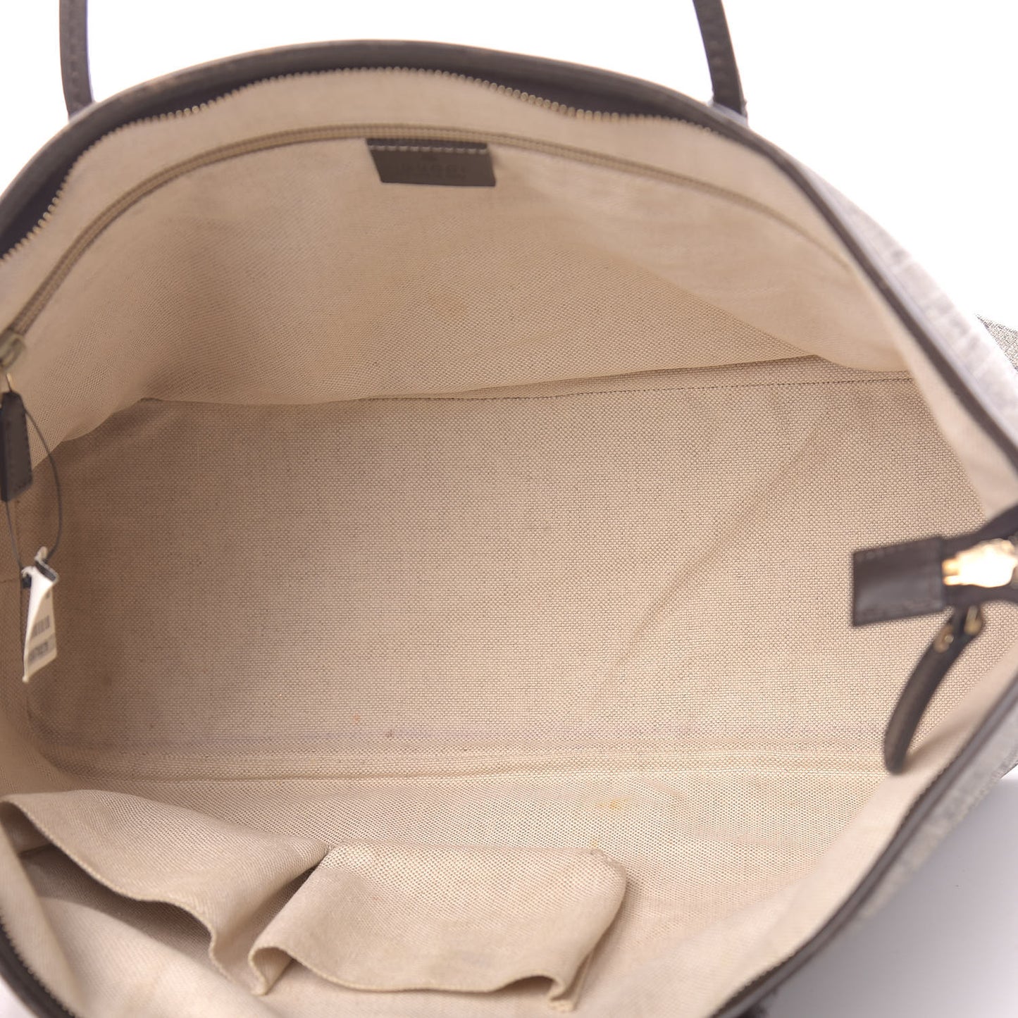 GG Supreme Monogram Medium Zippered Tote Dark Brown