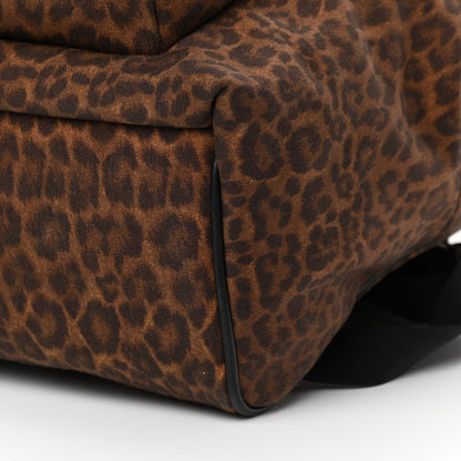 Saint Laurent Printed Canvas Leopard Classic Hunting Backpack Brown 18 of 21