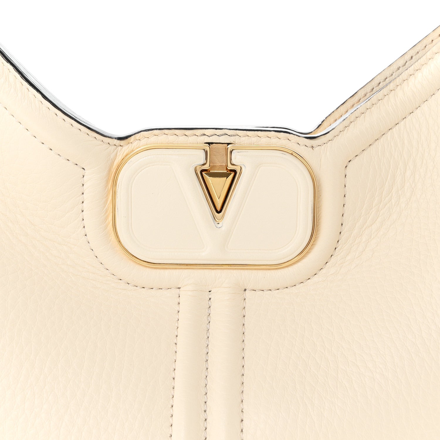Valentino Garavani Grained Calfskin Vlogo Tote White 7 of 12