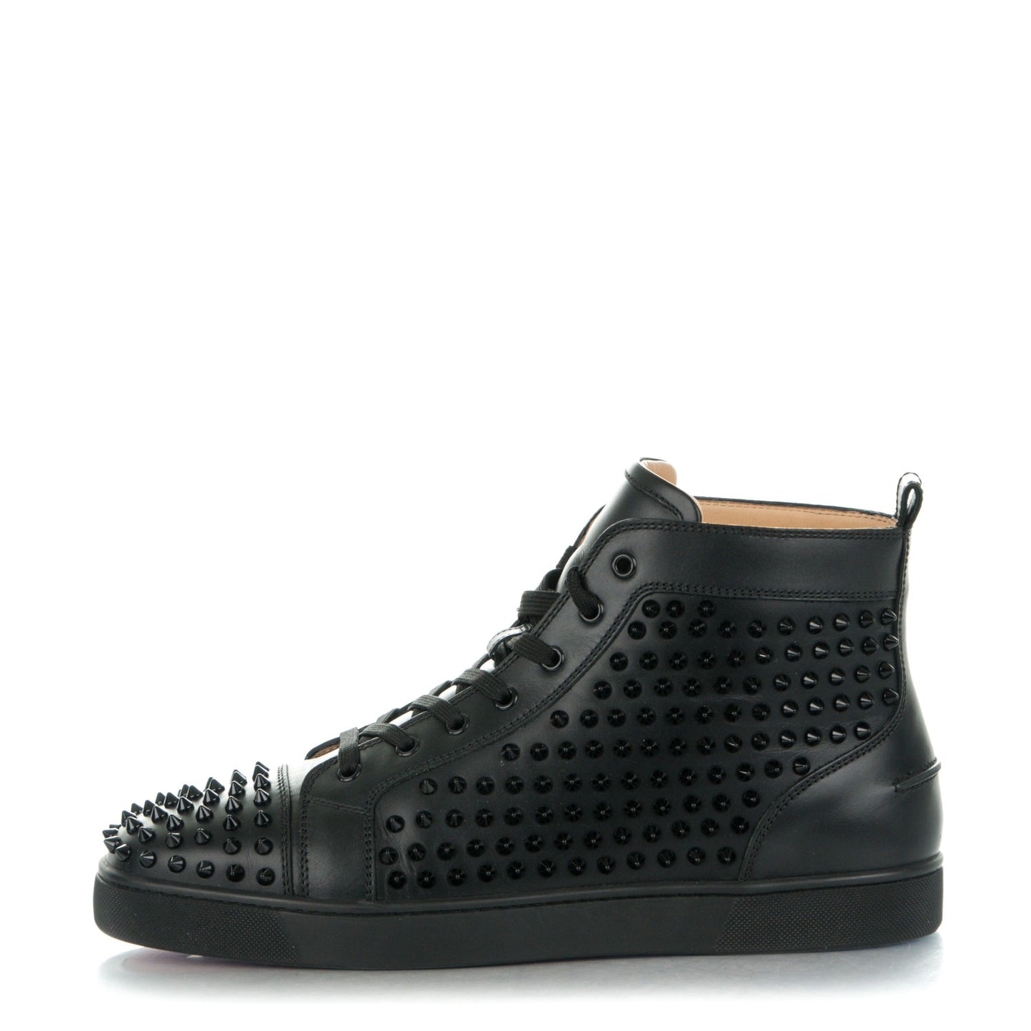 Mens Calfskin Louis Spikes Flat Sneakers 45.5 Black