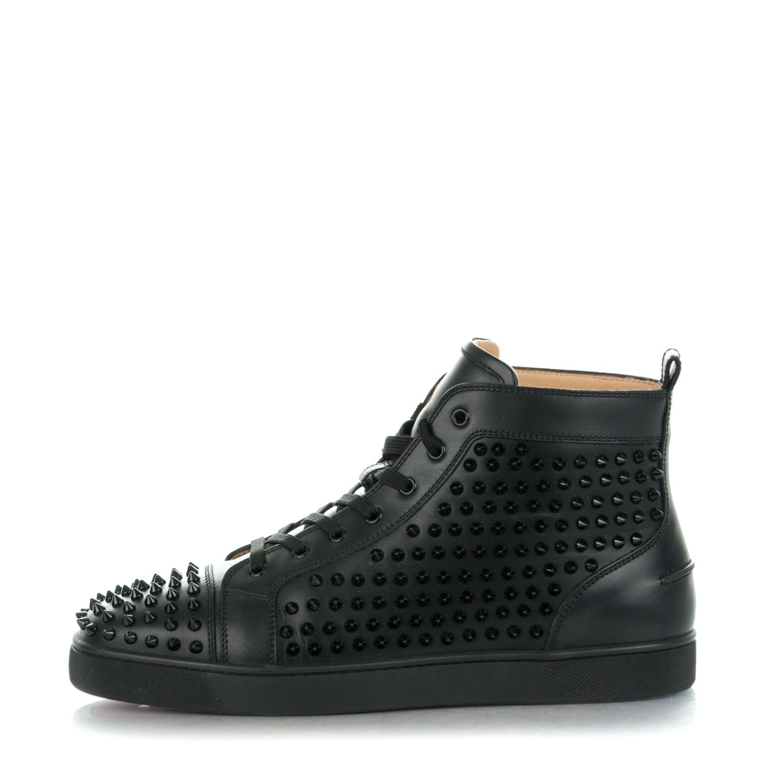 Christian Louboutin Mens Calfskin Louis Spikes Flat Sneakers 45.5 Black 1 of 9