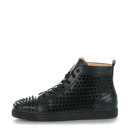 Christian Louboutin Mens Calfskin Louis Spikes Flat Sneakers 45.5 Black 1 of 9