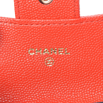 Chanel Caviar Quilted Flap Card Holder Wallet Red 6 of 11