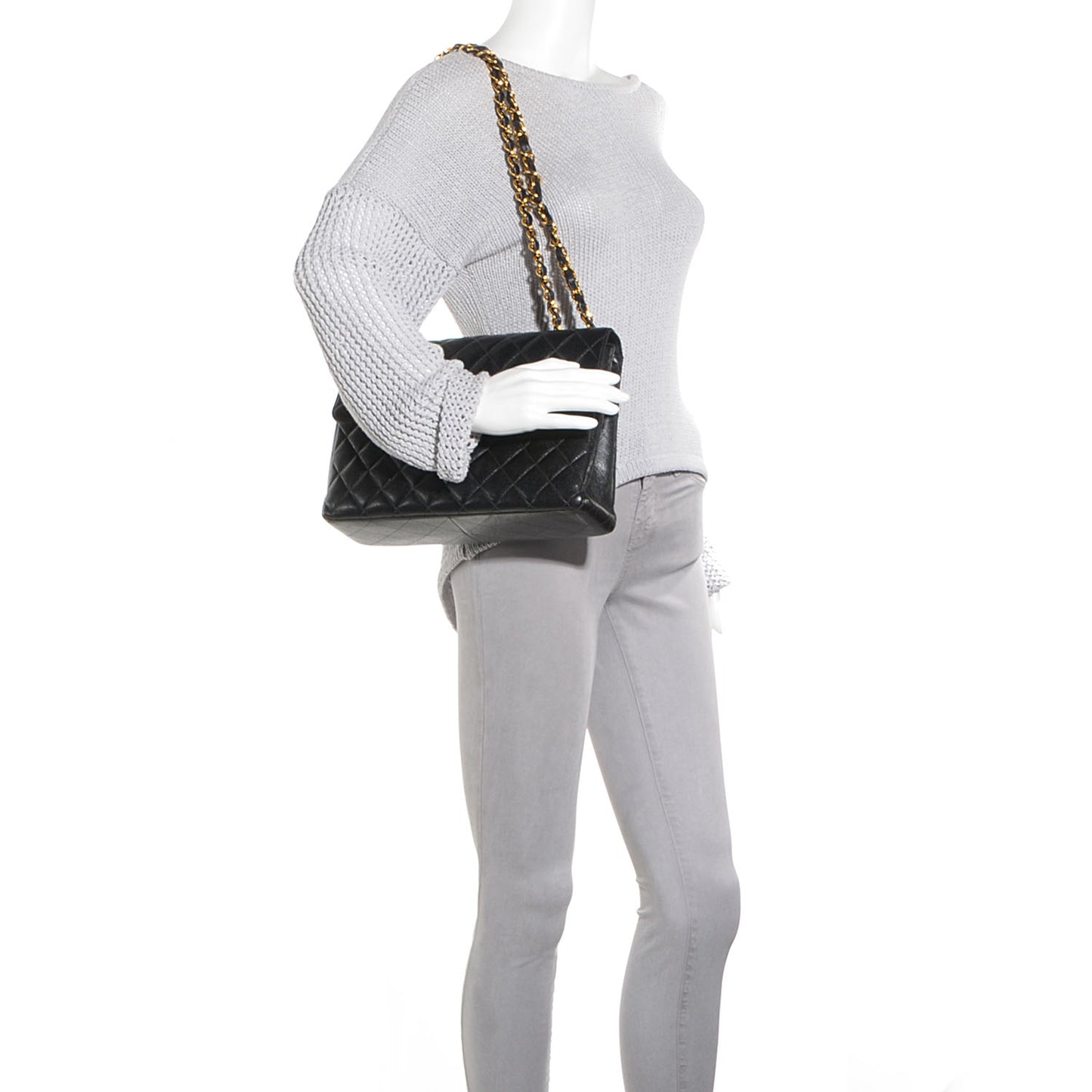 Caviar Quilted Jumbo Single Flap Black