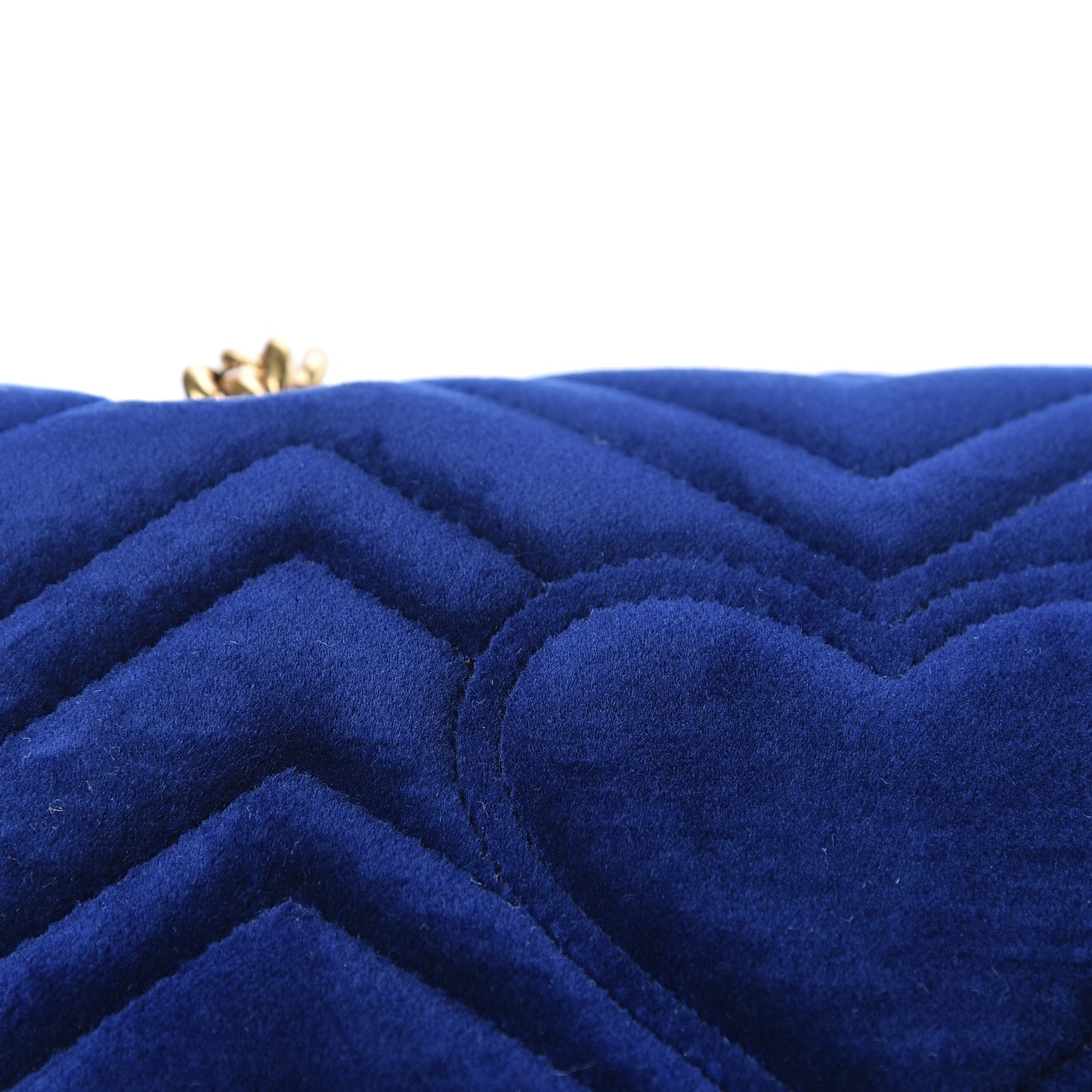 Velvet Matelasse Mini GG Marmont Shoulder Bag Cobalt Blue