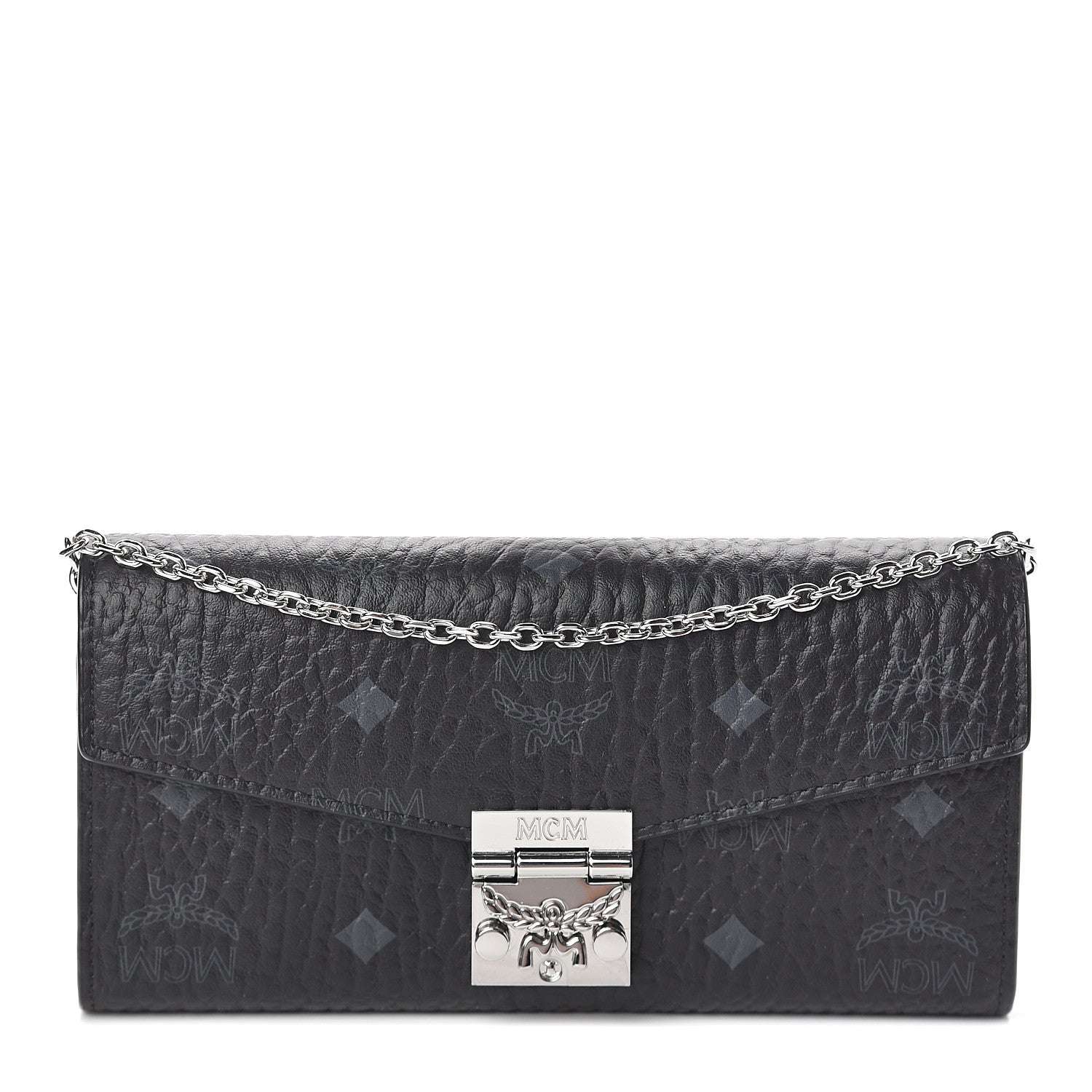 MCM Visetos Large Patricia Wallet On Chain Black 1 of 6