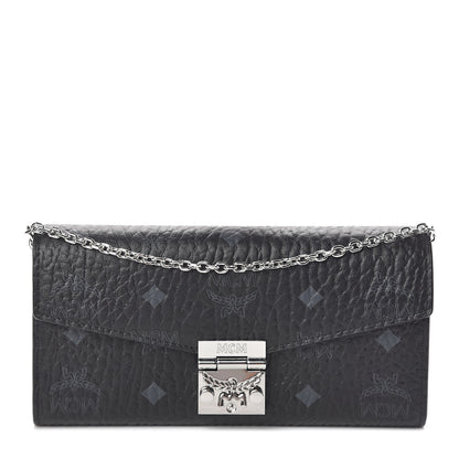 MCM Visetos Large Patricia Wallet On Chain Black 1 of 6
