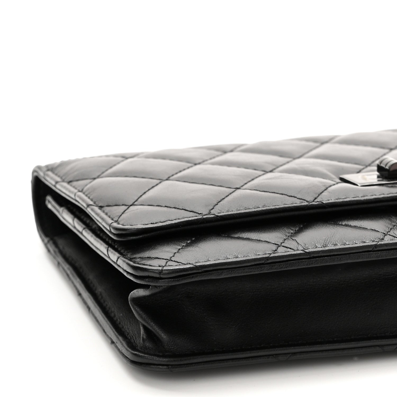 Chanel Aged Calfskin Quilted Reissue Wallet On Chain WOC So Black 10 of 11