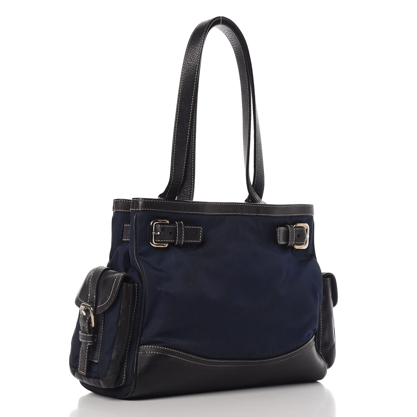 Tessuto Nylon Calfskin Shoulder Bag Baltico