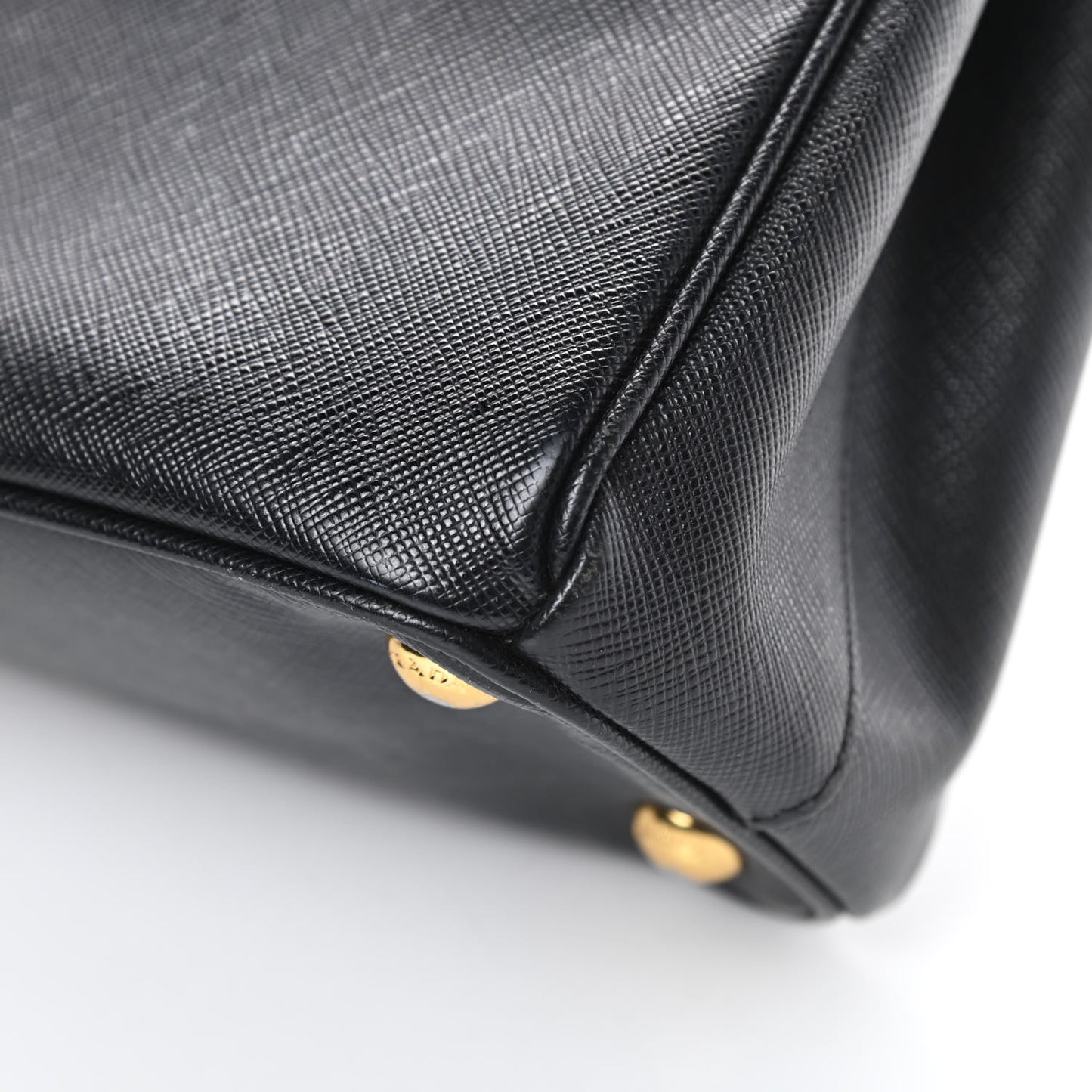 Saffiano Mini Galleria Double Zip Tote Black