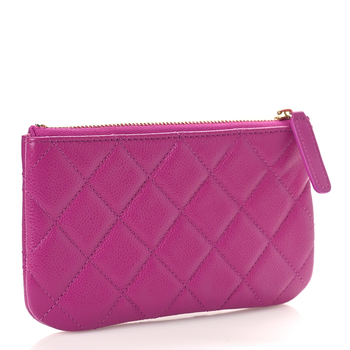 Caviar Quilted Small Cosmetic Case Purple