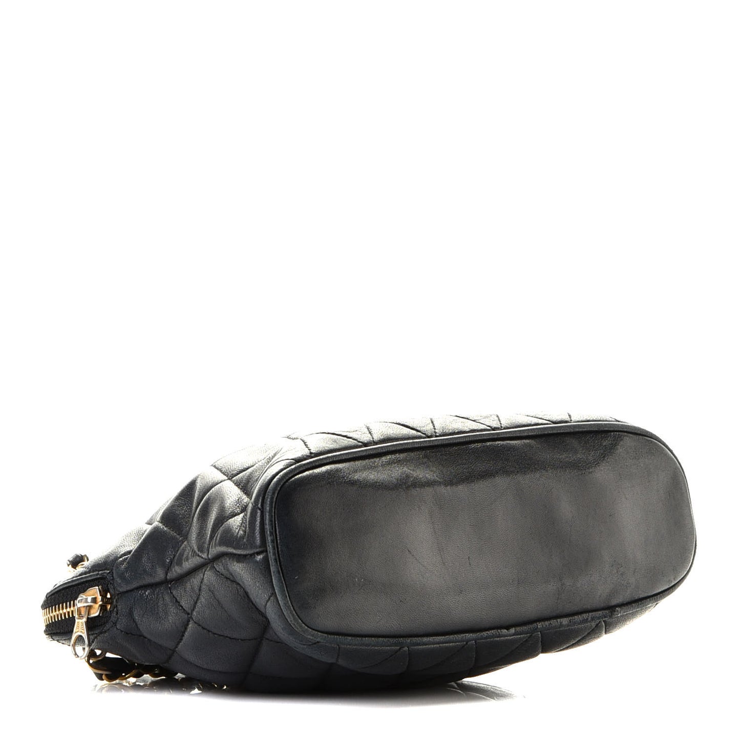 Lambskin Quilted Shoulder Bag Navy Blue