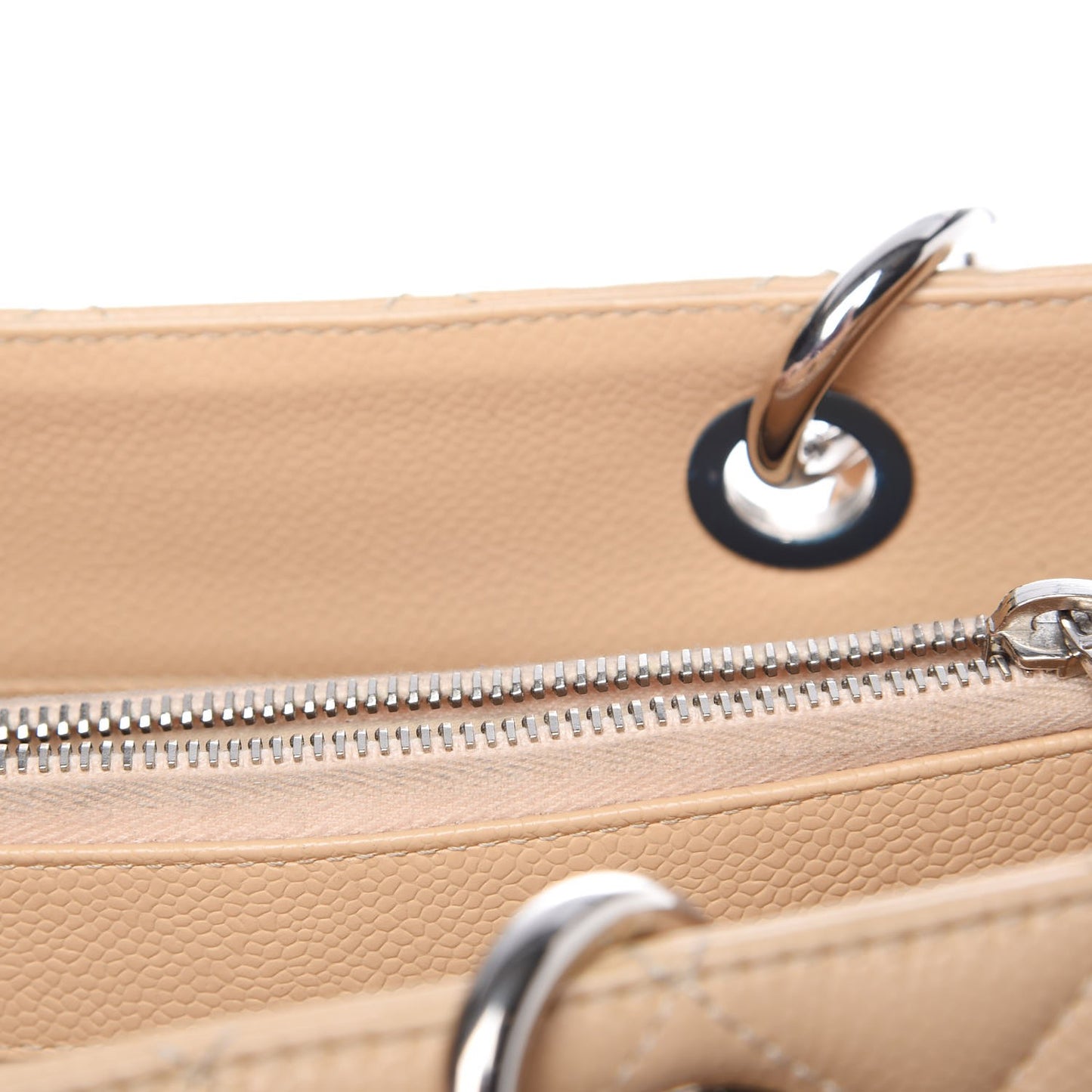 Caviar Quilted Grand Shopping Tote GST Beige Clair