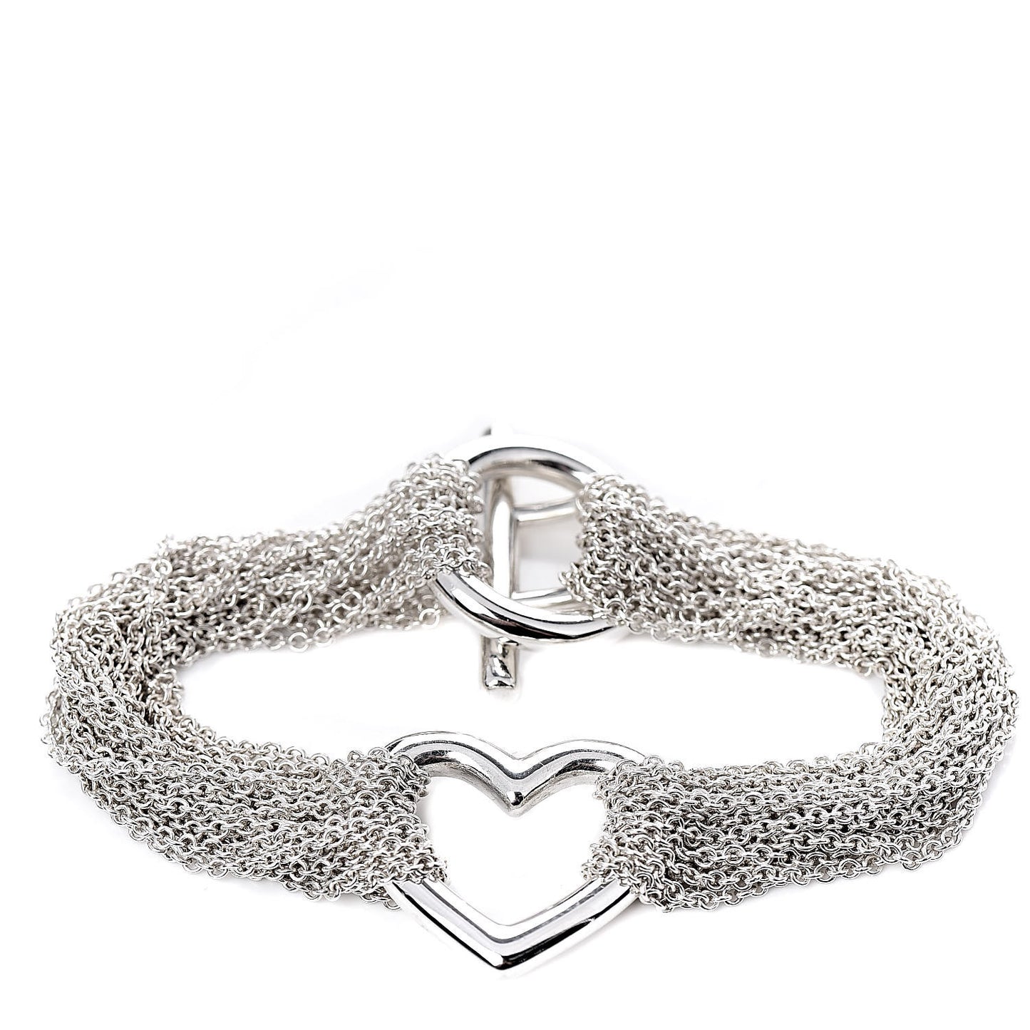 Sterling Silver Heart Mesh Bracelet
